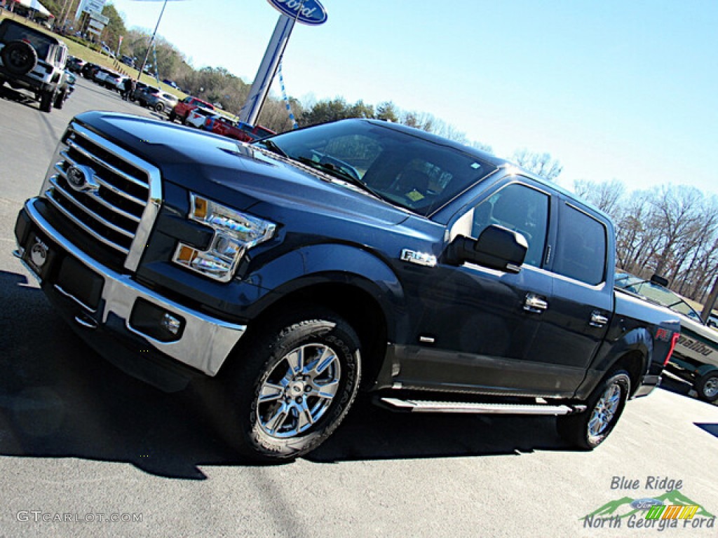 2016 F150 XLT SuperCrew 4x4 - Blue Jeans / Medium Earth Gray photo #27