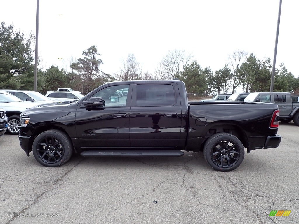 Diamond Black Crystal Pearl 2023 Ram 1500 Laramie Night Edition Crew Cab 4x4 Exterior Photo #145660605