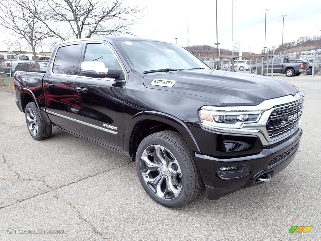 Diamond Black Crystal Pearl 2023 Ram 1500 Limited Crew Cab 4x4 Exterior Photo #145661664