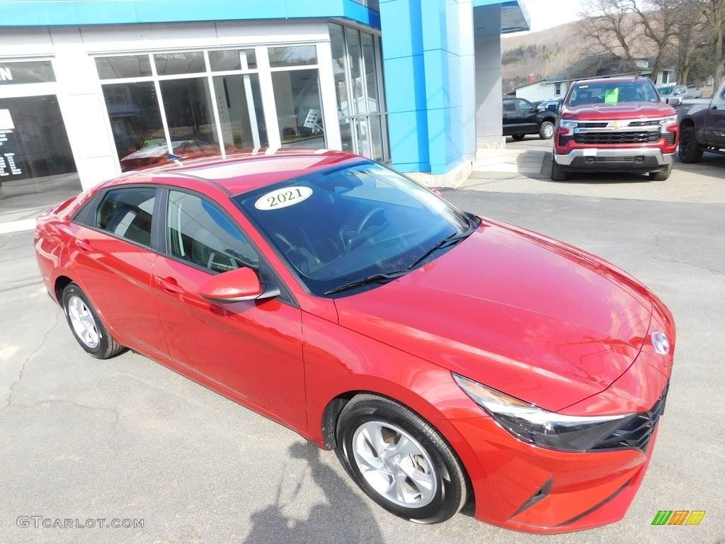 2021 Elantra SE - Scarlet Red Pearl / Black photo #5