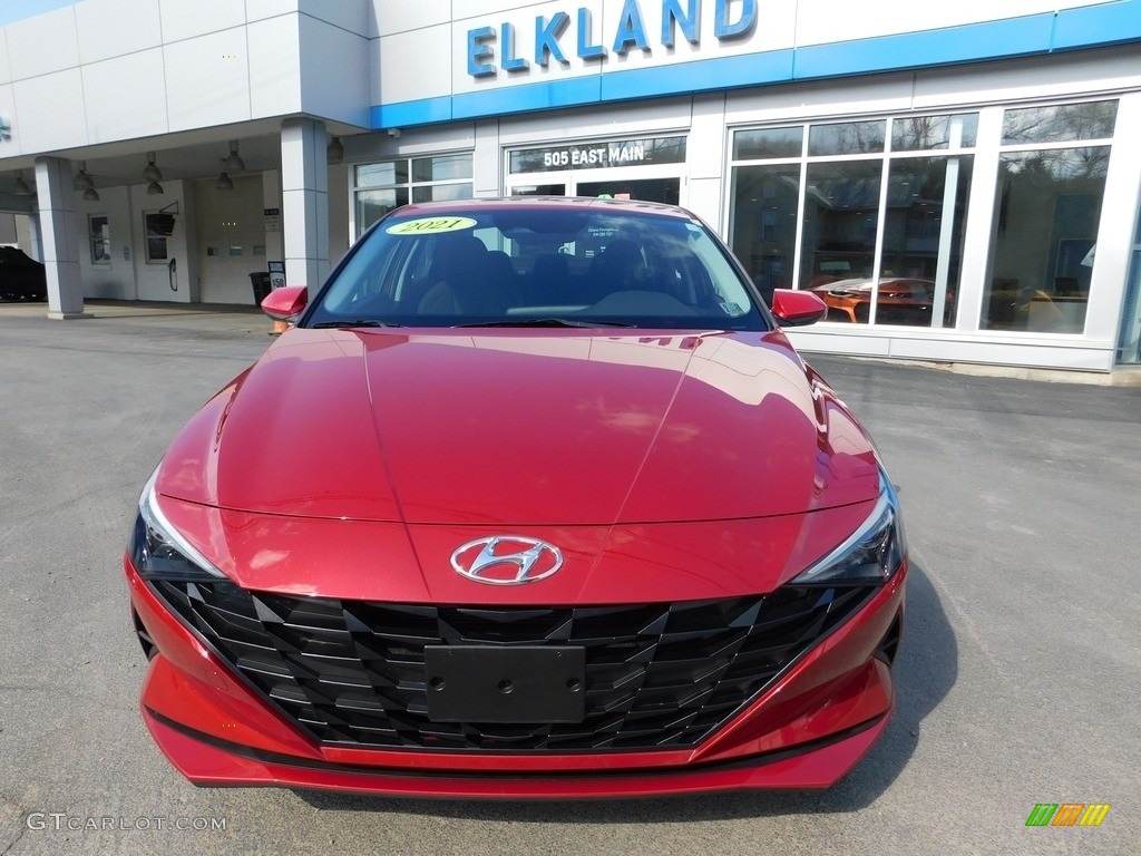 2021 Elantra SE - Scarlet Red Pearl / Black photo #9