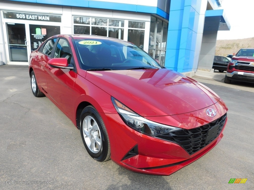 2021 Elantra SE - Scarlet Red Pearl / Black photo #10