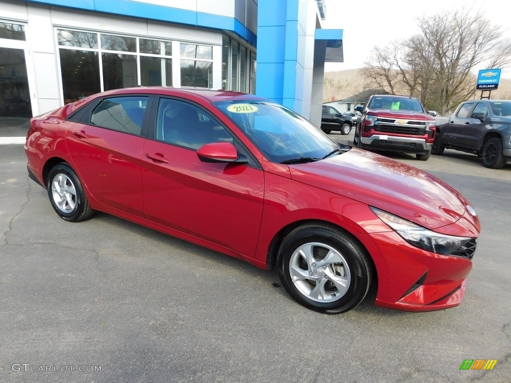 2021 Elantra SE - Scarlet Red Pearl / Black photo #11