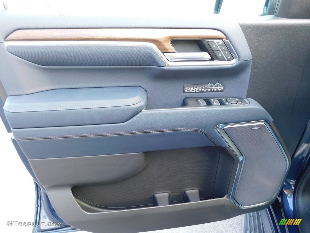 2023 Chevrolet Silverado 1500 High Country Crew Cab 4x4 Jet Black/Nightshift Blue Door Panel Photo #145664178