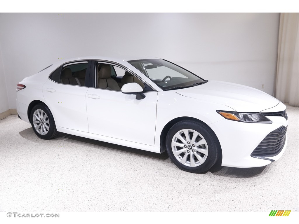2019 Camry LE - Super White / Macadamia photo #1