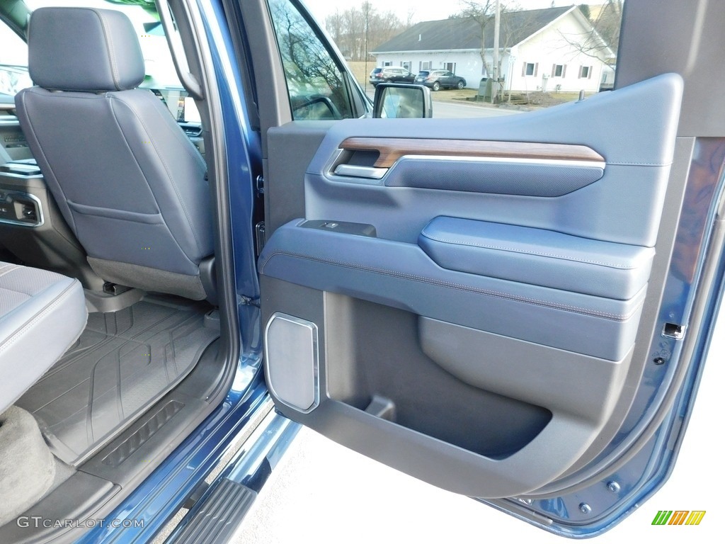 2023 Chevrolet Silverado 1500 High Country Crew Cab 4x4 Jet Black/Nightshift Blue Door Panel Photo #145664868