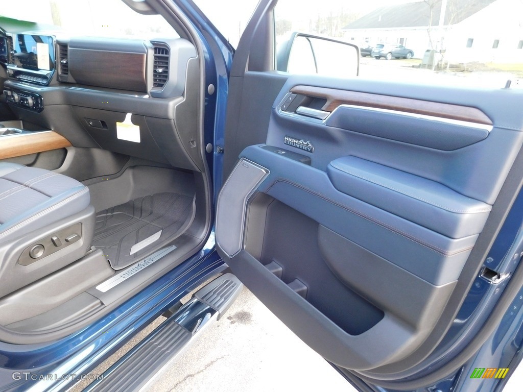 2023 Chevrolet Silverado 1500 High Country Crew Cab 4x4 Jet Black/Nightshift Blue Door Panel Photo #145664907