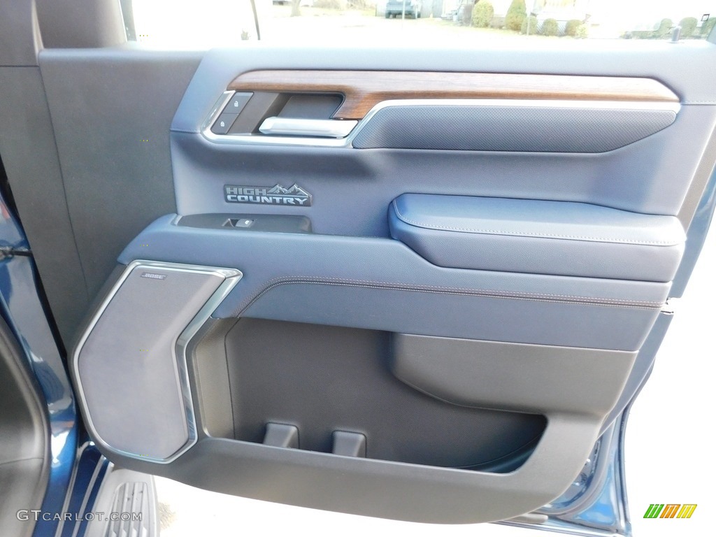 2023 Chevrolet Silverado 1500 High Country Crew Cab 4x4 Jet Black/Nightshift Blue Door Panel Photo #145664931