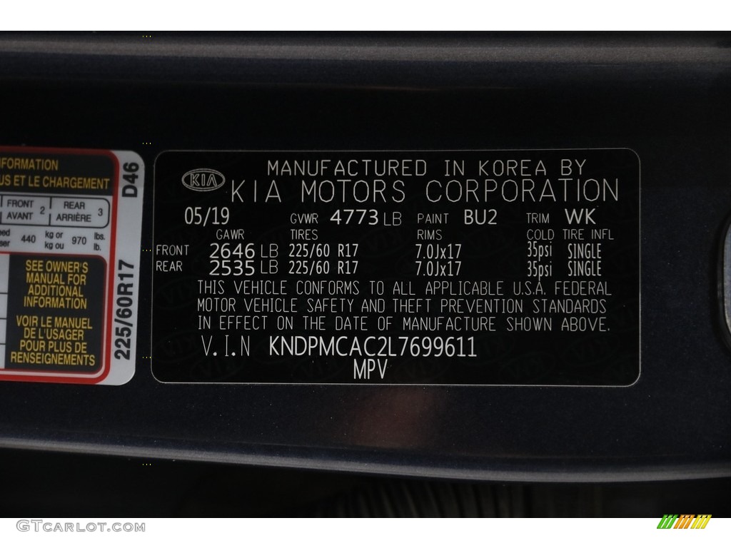 2020 Sportage LX AWD - Pacific Blue / Black photo #20