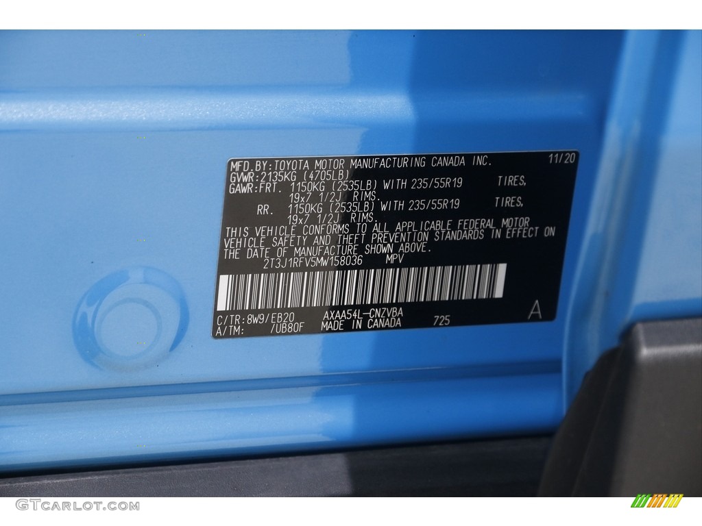 2021 RAV4 Adventure AWD - Blue Flame / Black photo #21