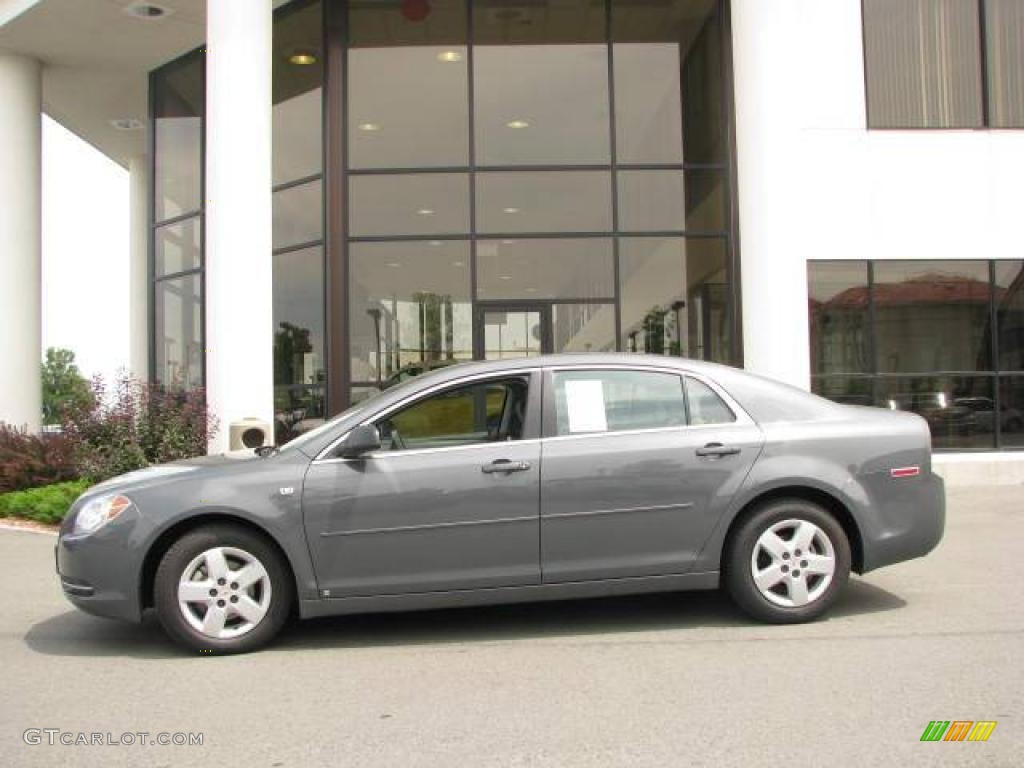 2008 Malibu LS Sedan - Dark Gray Metallic / Titanium Gray photo #1