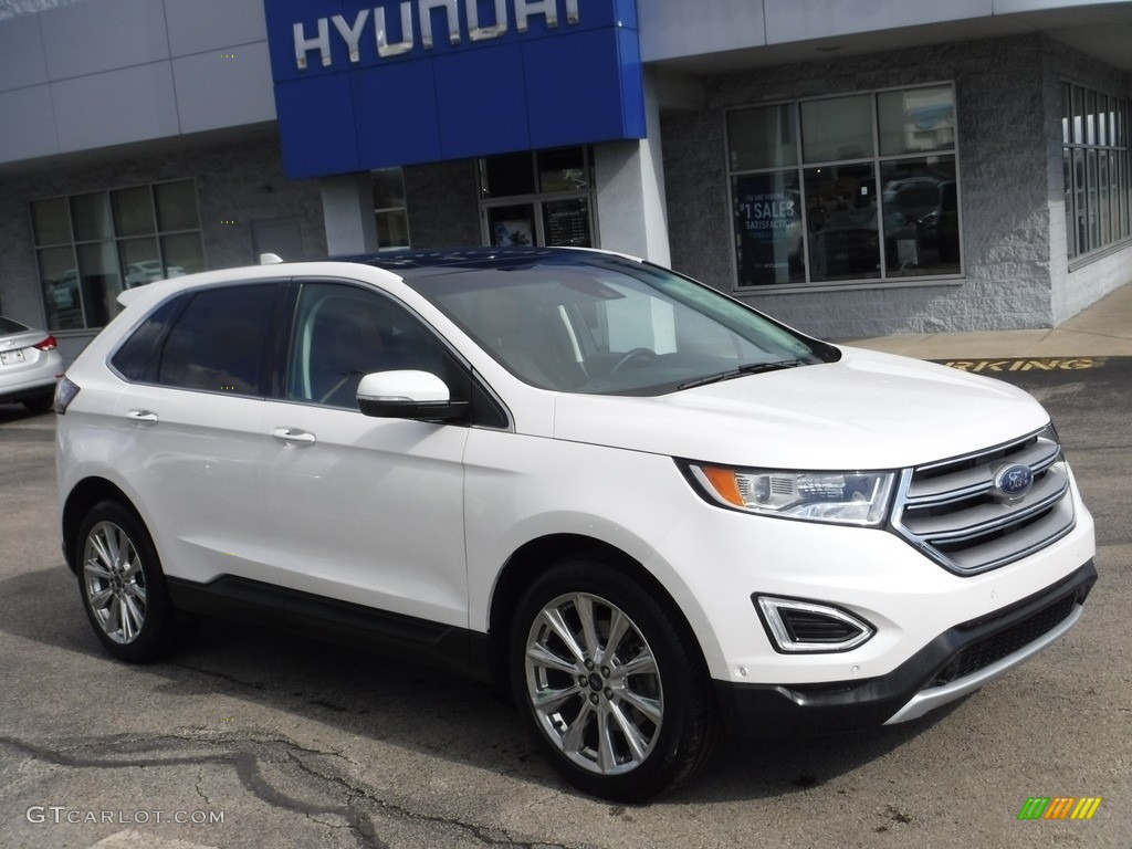 White Platinum Metallic Ford Edge