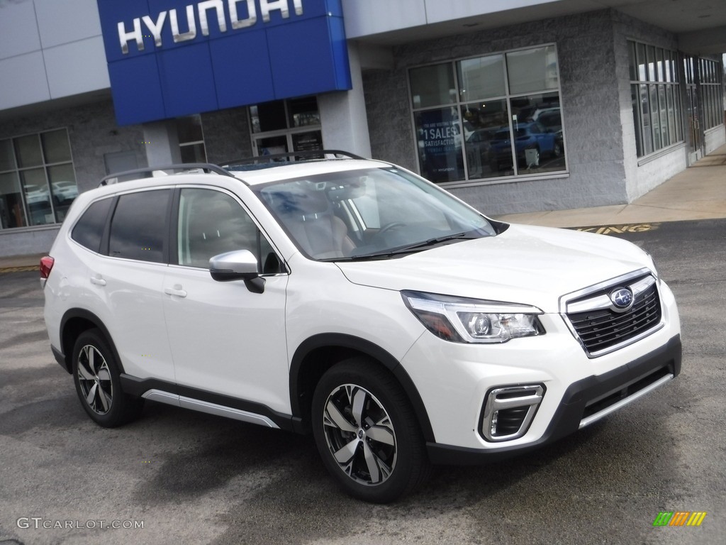 2020 Forester 2.5i Touring - Crystal White Pearl / Saddle Brown photo #1