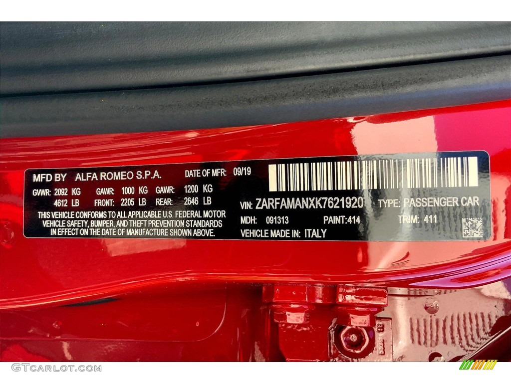 2019 Alfa Romeo Giulia RWD Parts Photos