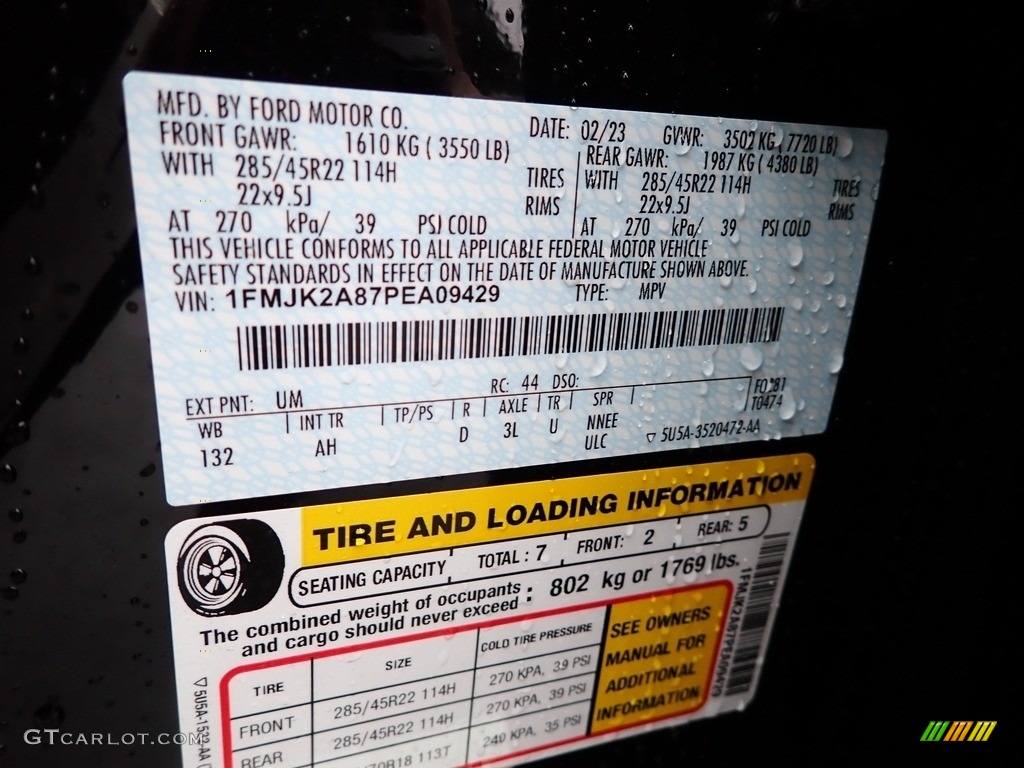 2023 Expedition Color Code UM for Agate Black Metallic Photo #145678882