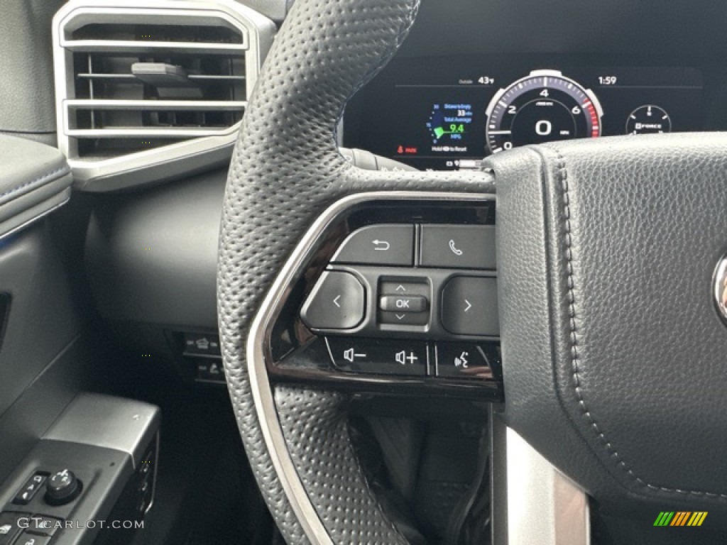 2023 Toyota Tundra Platinum CrewMax 4x4 Black Steering Wheel Photo #145678973