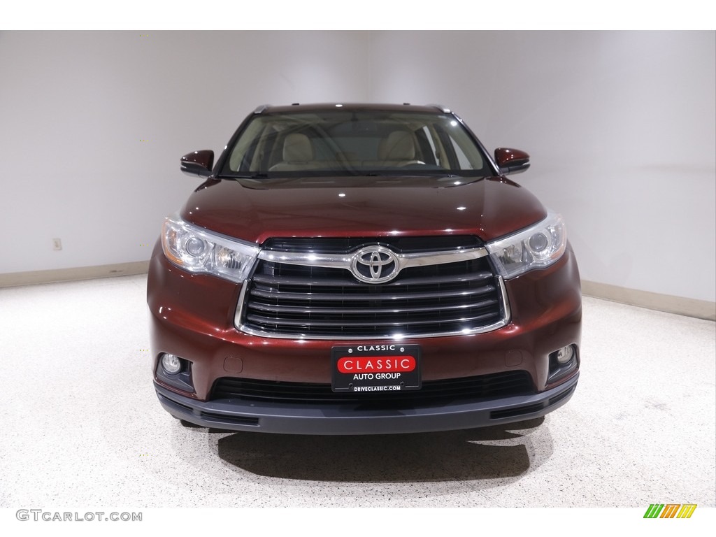 2015 Highlander XLE AWD - Ooh La La Rouge Mica / Almond photo #2