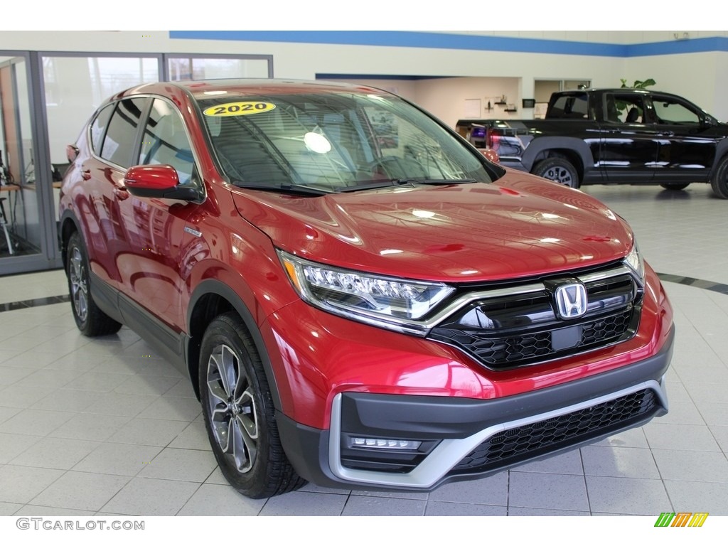 2020 CR-V EX-L AWD Hybrid - Radiant Red Metallic / Gray photo #4