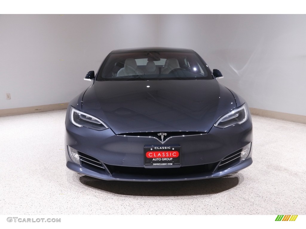 2017 Model S 100D - Midnight Silver Metallic / White photo #2