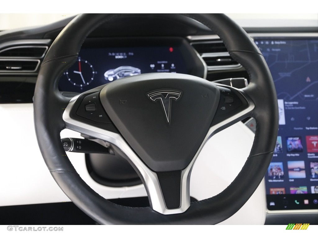 2017 Tesla Model S 100D White Steering Wheel Photo #145683328
