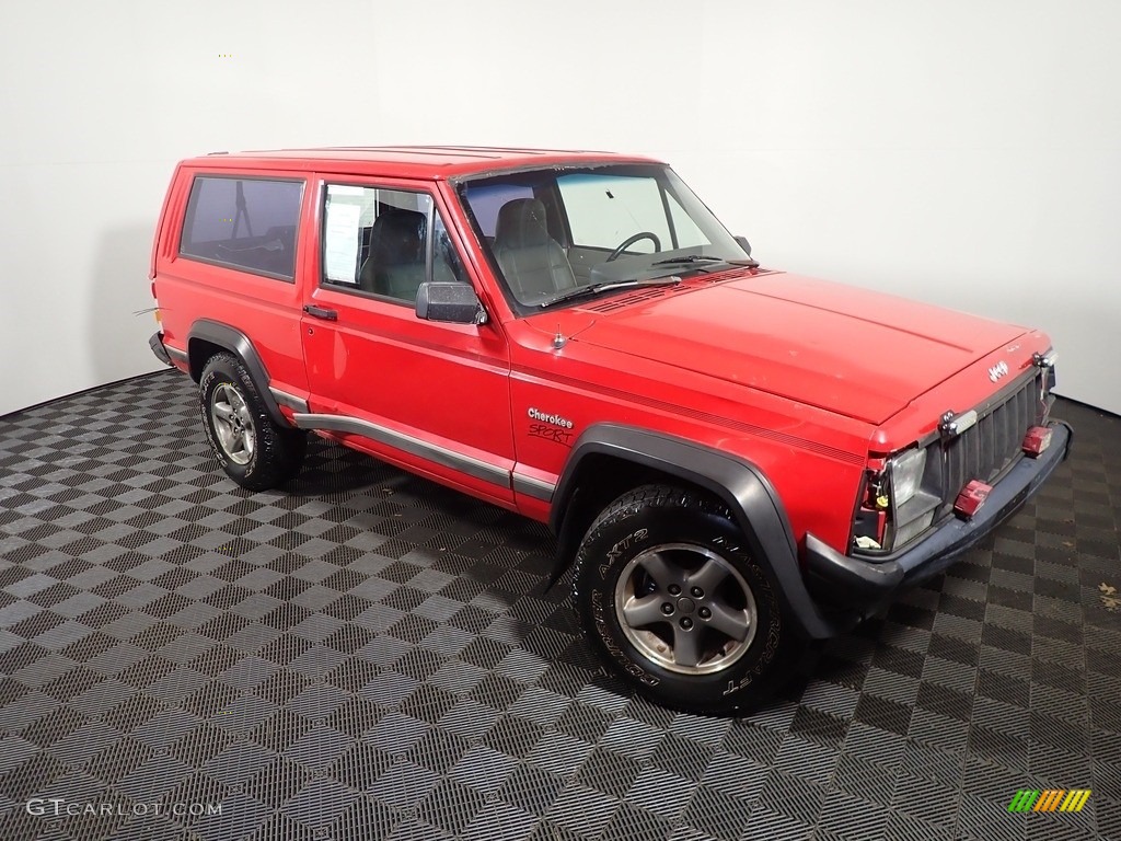 1996 Cherokee SE - Flame Red / Gray photo #2