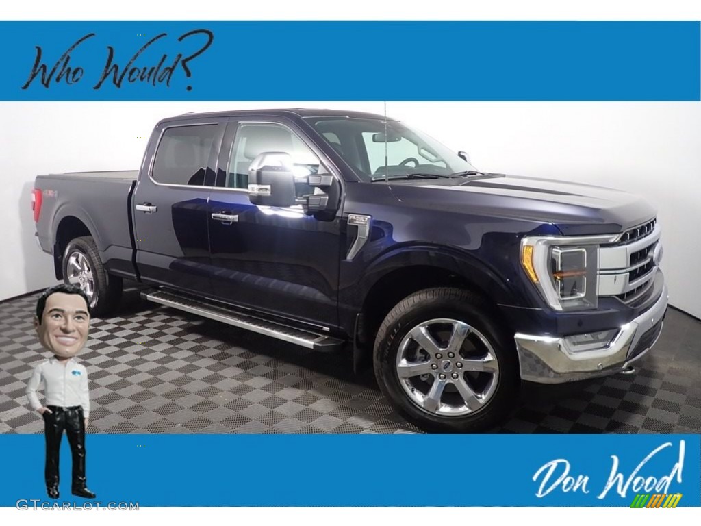 2022 F150 Lariat SuperCrew 4x4 - Atlas Blue Metallic / Black photo #1