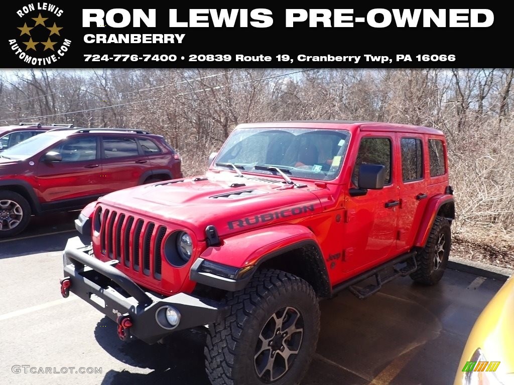2021 Wrangler Unlimited Rubicon 4x4 - Firecracker Red / Black photo #1
