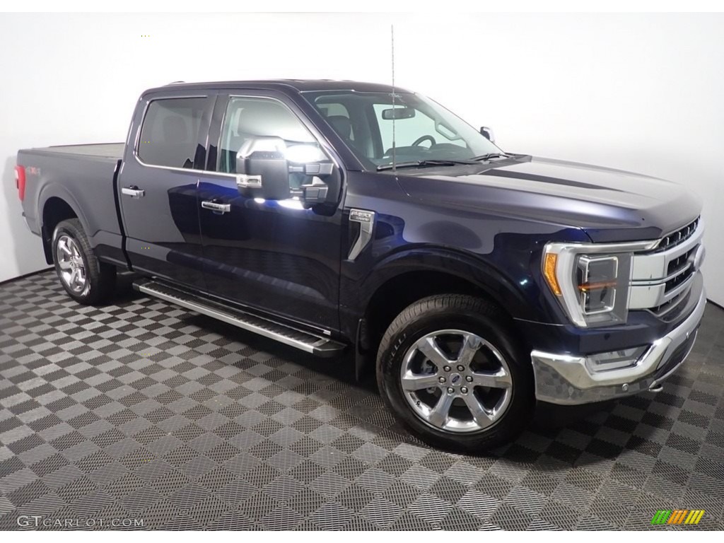 2022 F150 Lariat SuperCrew 4x4 - Atlas Blue Metallic / Black photo #4