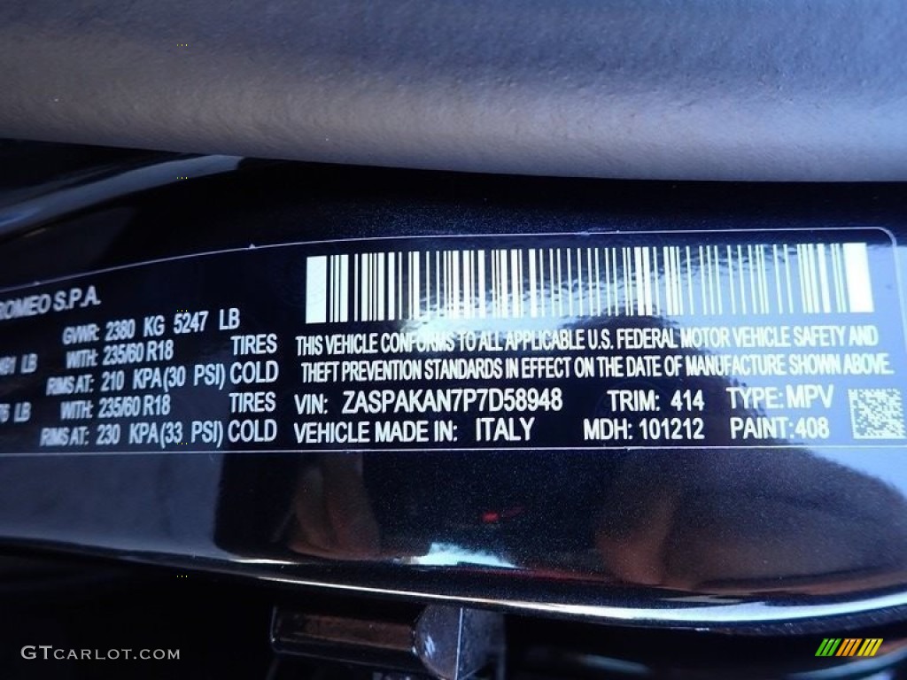 2023 Stelvio Color Code 408 for Vulcano Black Metallic Photo #145687655