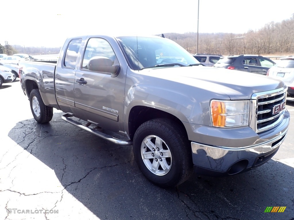 2013 Sierra 1500 SLE Extended Cab 4x4 - Steel Gray Metallic / Ebony photo #9