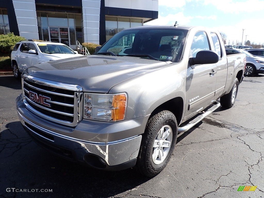 2013 Sierra 1500 SLE Extended Cab 4x4 - Steel Gray Metallic / Ebony photo #12
