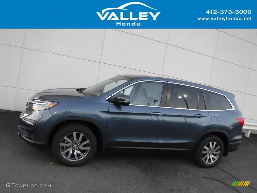 2020 Pilot EX-L AWD - Steel Sapphire Metallic / Gray photo #2