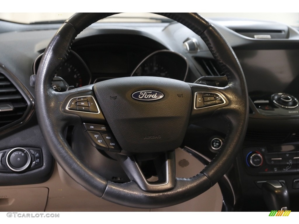 2017 Ford Escape Titanium Medium Light Stone Steering Wheel Photo #145688300