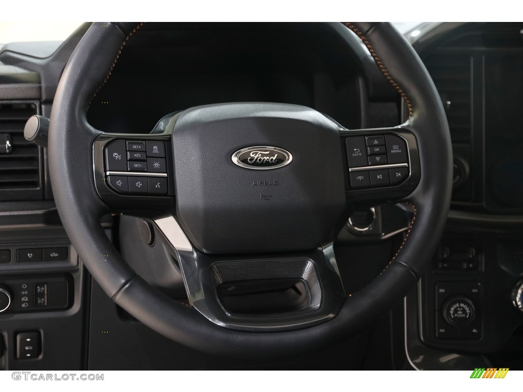2022 Ford F150 Tremor SuperCrew 4x4 Black Steering Wheel Photo #145689971