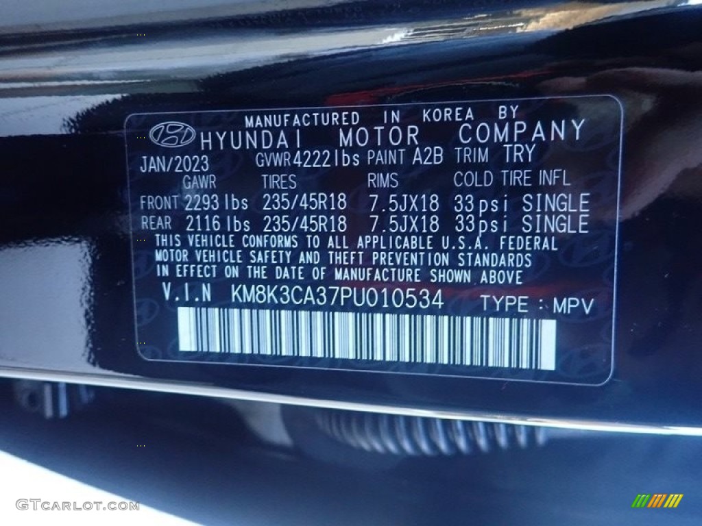 2023 Hyundai Kona N Line AWD Color Code Photos