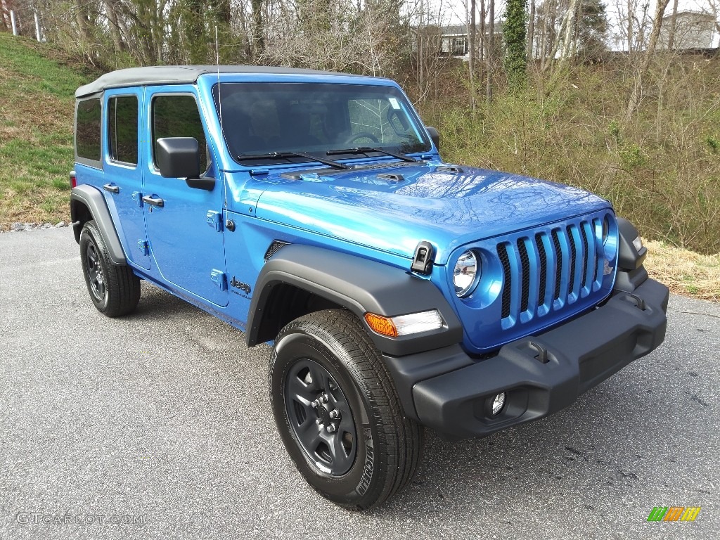 2023 Wrangler Unlimited Sport 4x4 - Hydro Blue Pearl / Black photo #4