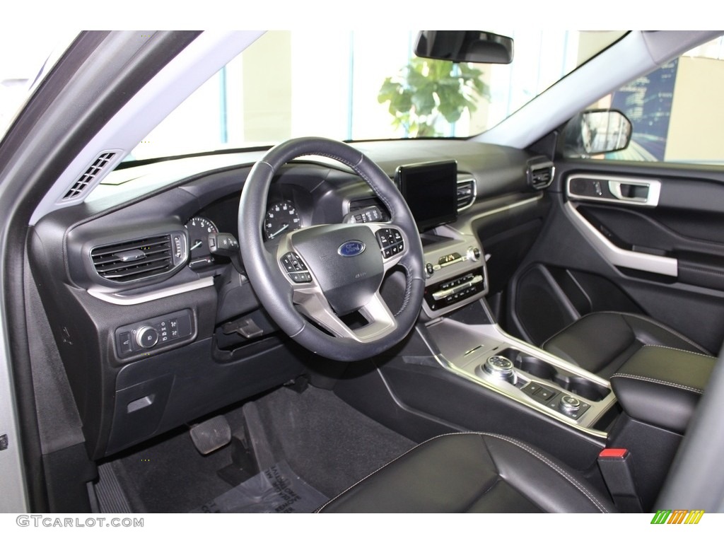 Ebony Interior 2021 Ford Explorer XLT 4WD Photo #145696820