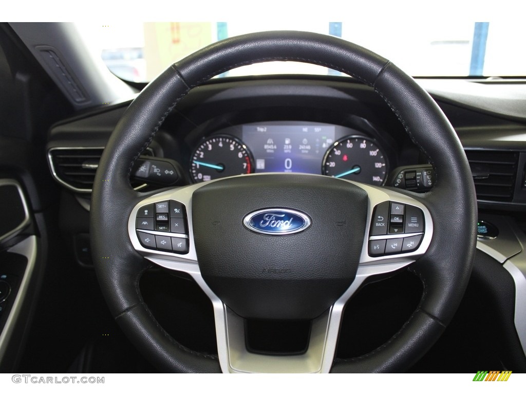 2021 Ford Explorer XLT 4WD Ebony Steering Wheel Photo #145696829