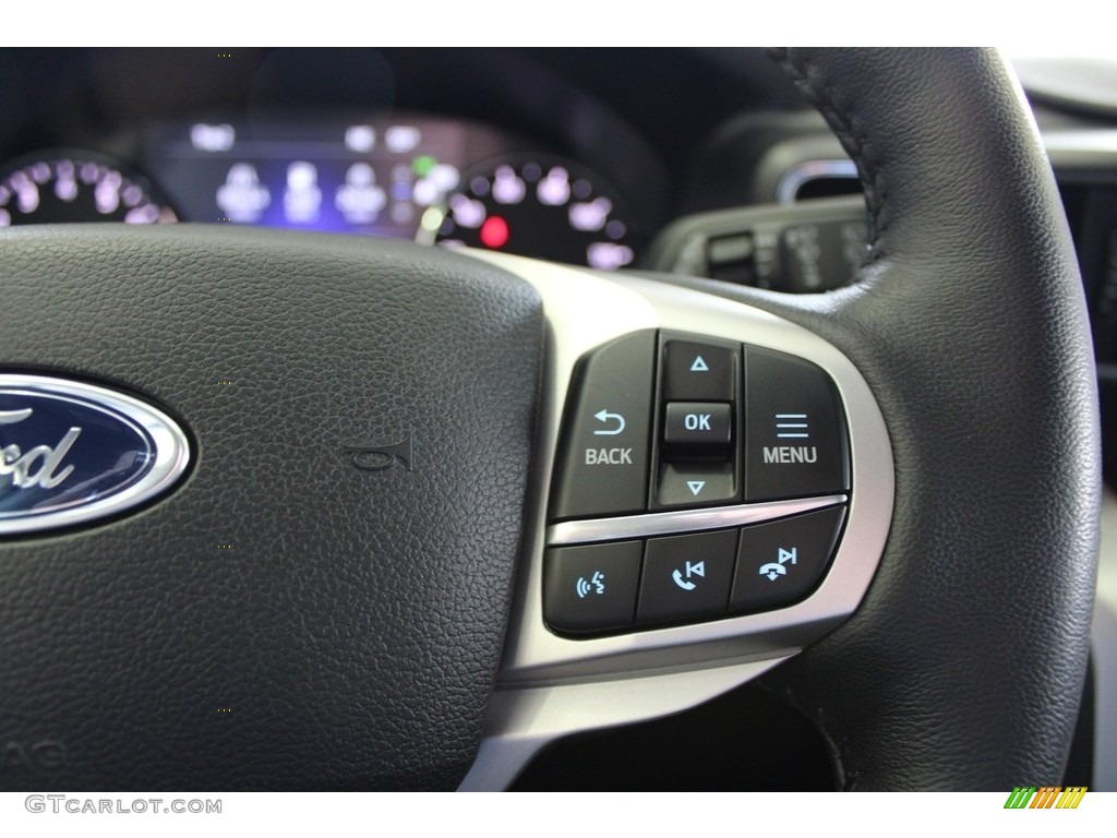 2021 Ford Explorer XLT 4WD Ebony Steering Wheel Photo #145696835