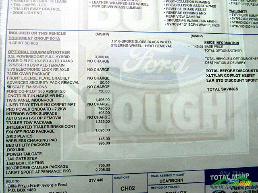 2023 Ford F150 Lariat SuperCrew 4x4 Window Sticker Photo #145697531
