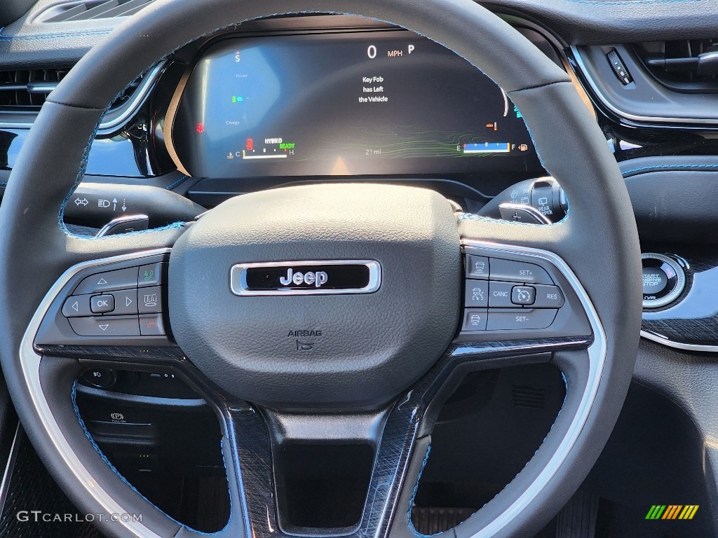 2023 Jeep Grand Cherokee Trailhawk 4XE Global Black Steering Wheel Photo #145698629