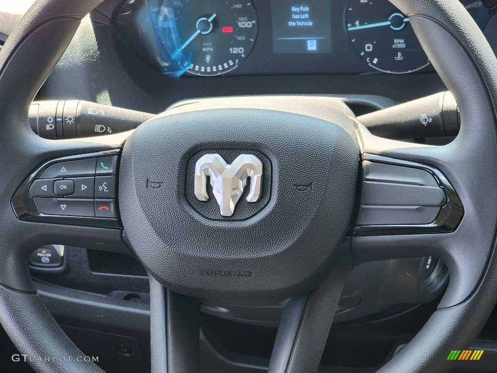 2023 Ram ProMaster 1500 High Roof Cargo Van Black Steering Wheel Photo #145698923