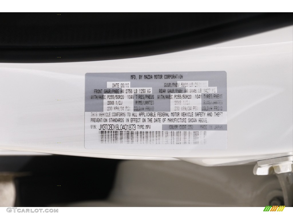 2020 Mazda CX-9 Grand Touring AWD Color Code Photos