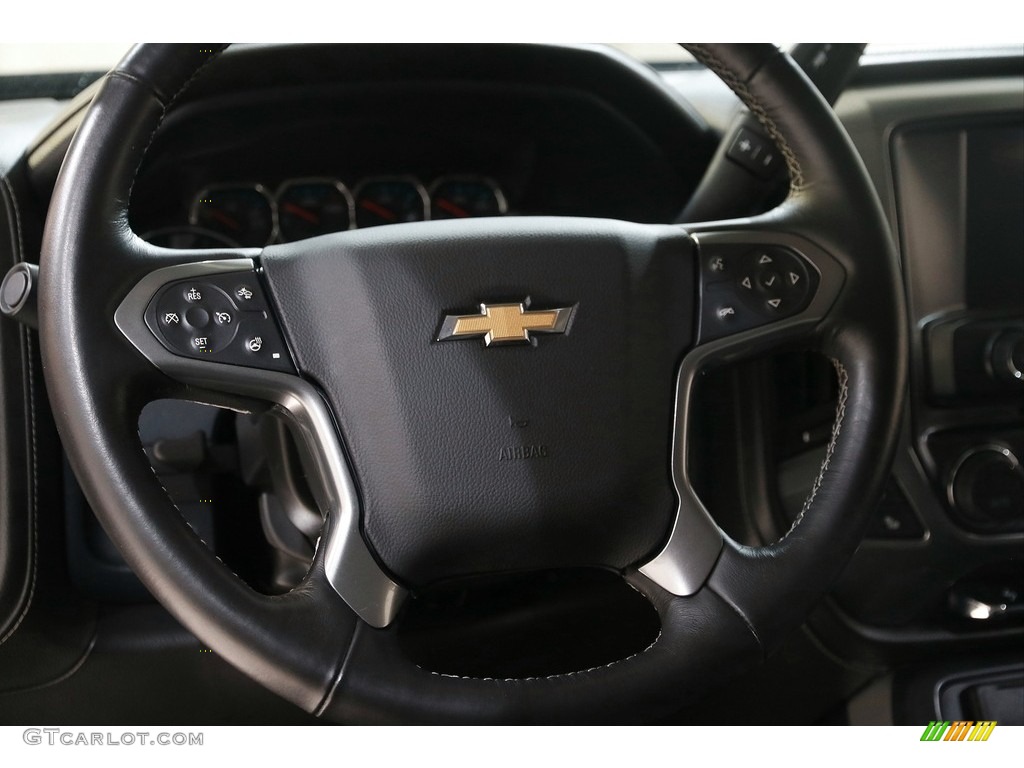 2016 Chevrolet Silverado 1500 LTZ Z71 Double Cab 4x4 Jet Black Steering Wheel Photo #145699706