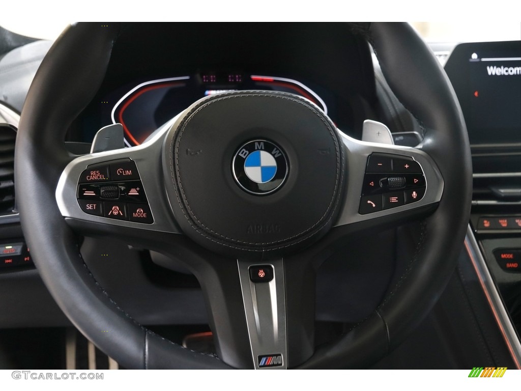 2022 BMW 8 Series M850i xDrive Coupe Black Steering Wheel Photo #145700561