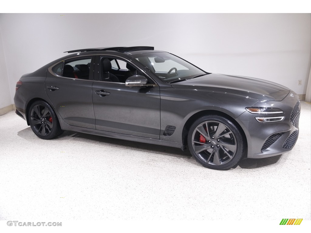 Makalu Gray 2022 Genesis G70 3.3T AWD Exterior Photo #145701046