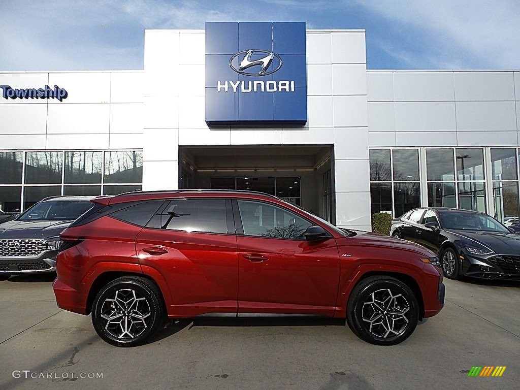 2023 Tucson N-Line AWD - Red Crimson Metallic / Black photo #1