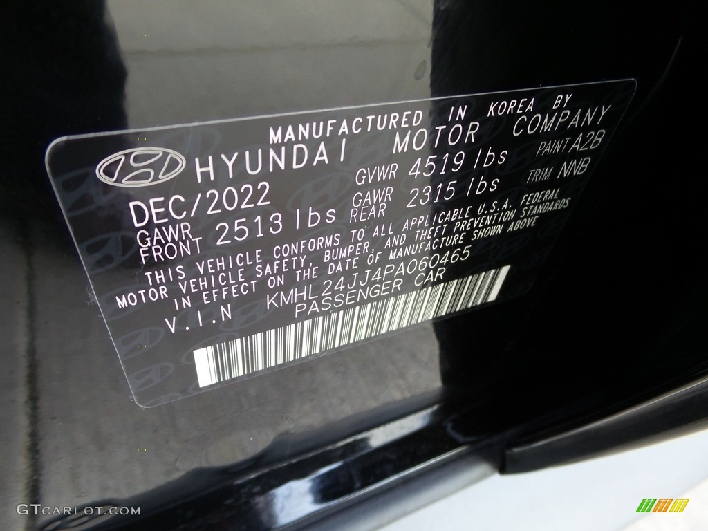 2023 Hyundai Sonata Blue Hybrid Color Code Photos