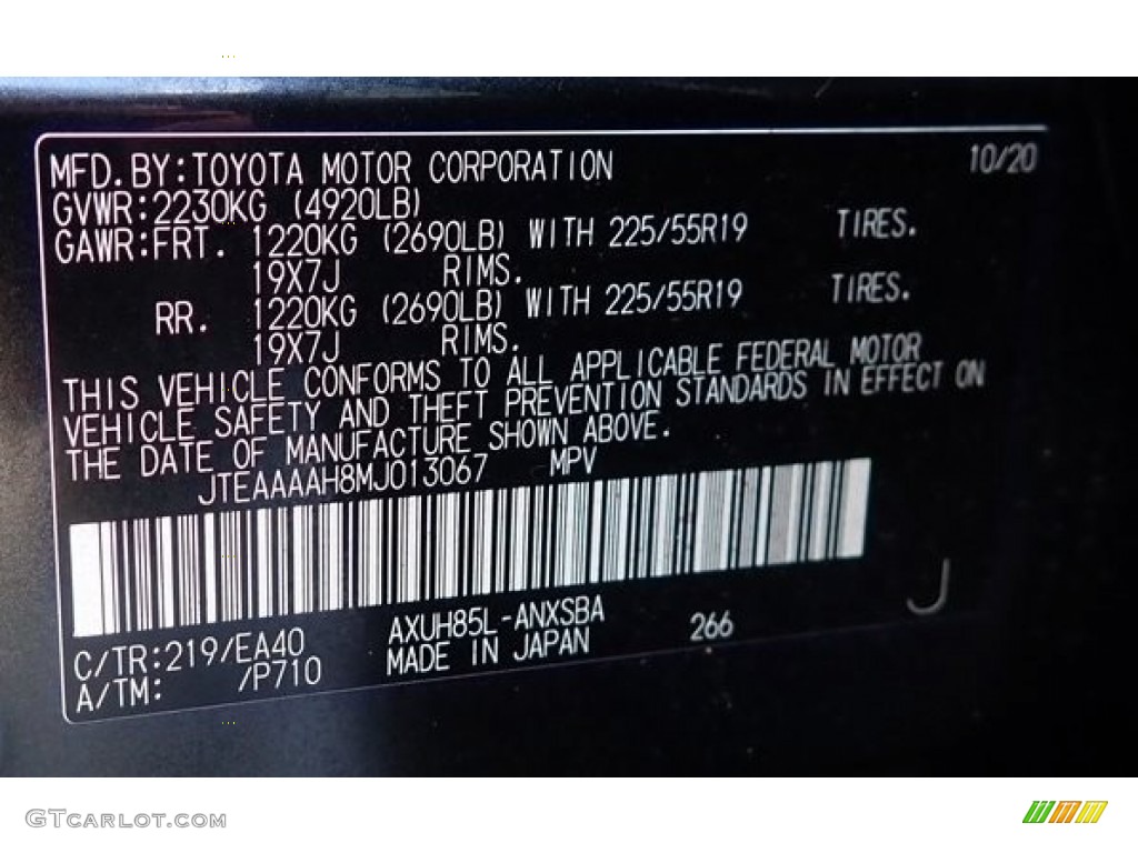 2021 Venza Color Code 219 for Celestial Black Photo #145702023