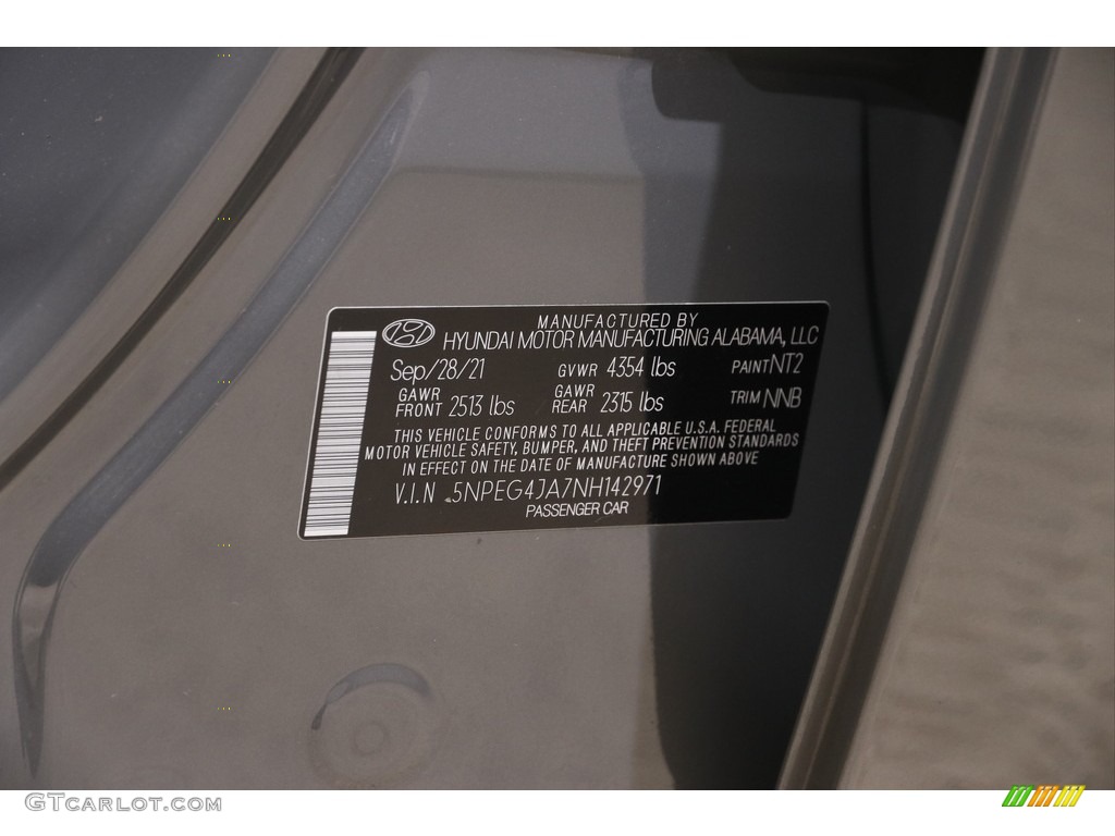 2022 Sonata SE - Hampton Gray / Black photo #19